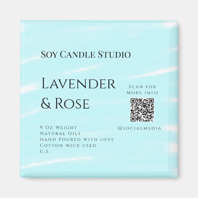 Aimant Bougie de soja rose Lavender entreprise ajouter q  (Devant)