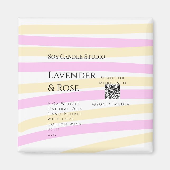 Aimant Bougie de soja rose Lavender entreprise ajouter q  (Devant)