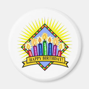 Aimant Bougies de joyeux anniversaire
