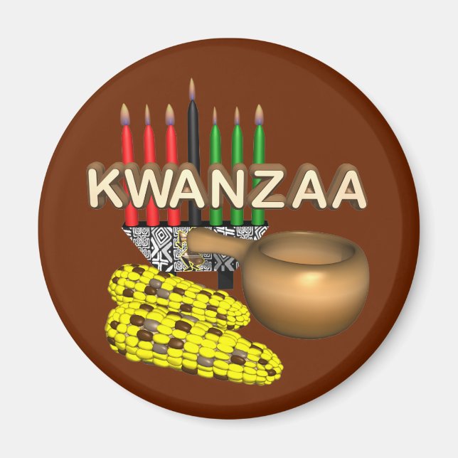 Aimant Bougies de Kwanzaa - (Devant)