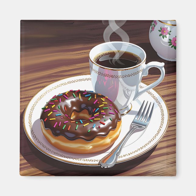 Aimant Bouillie de chocolat congelée et café (Devant)