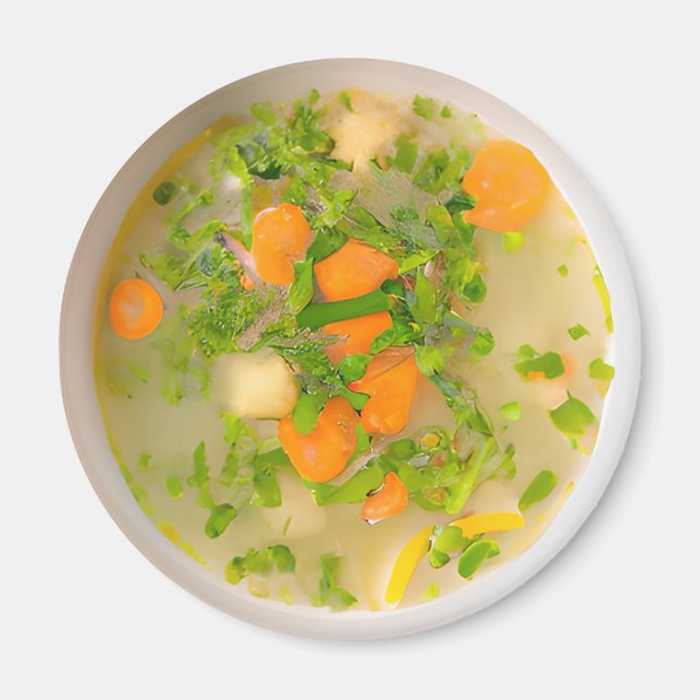 Aimant Bouillon de soupe de poulet et de légumes (Devant)