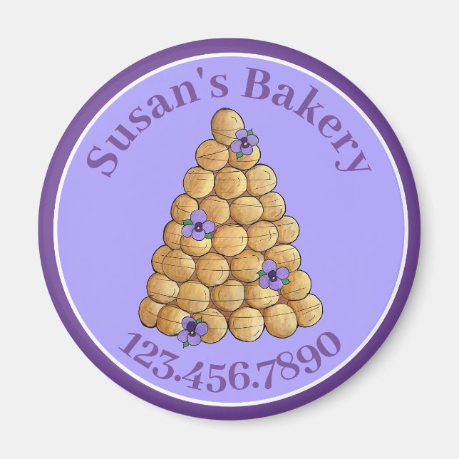 Aimant Boulangerie pâtisserie Chef Croquembouche Mariage  (Devant)