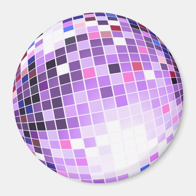 Aimant Boule à facettes, boule à paillettes ou boule miro (Devant)