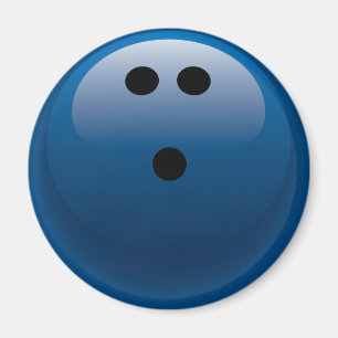 AIMANT BOULE DE BOWLING BLEUE
