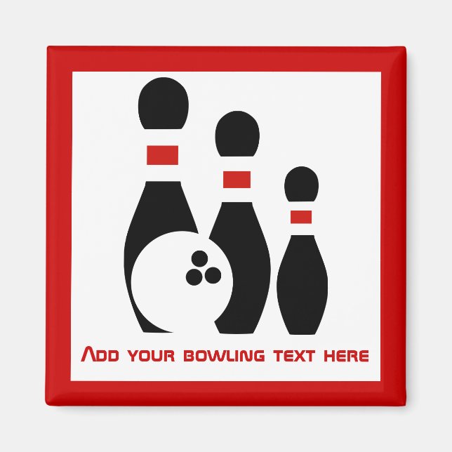Aimant Boule de bowling et broches personnalisées (Devant)