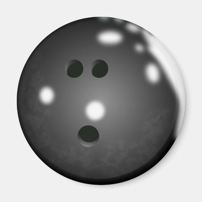Aimant Boule de Bowling (Noir) (Devant)