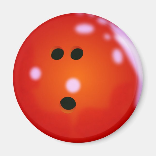 Aimant Boule de Bowling (rouge) (Devant)