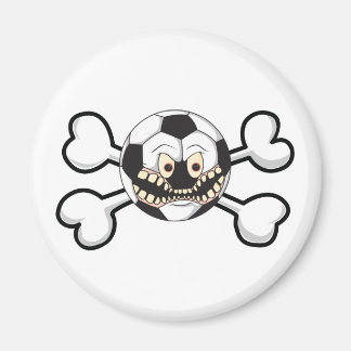 Aimant Boule de football en colère Crâne et os croisés