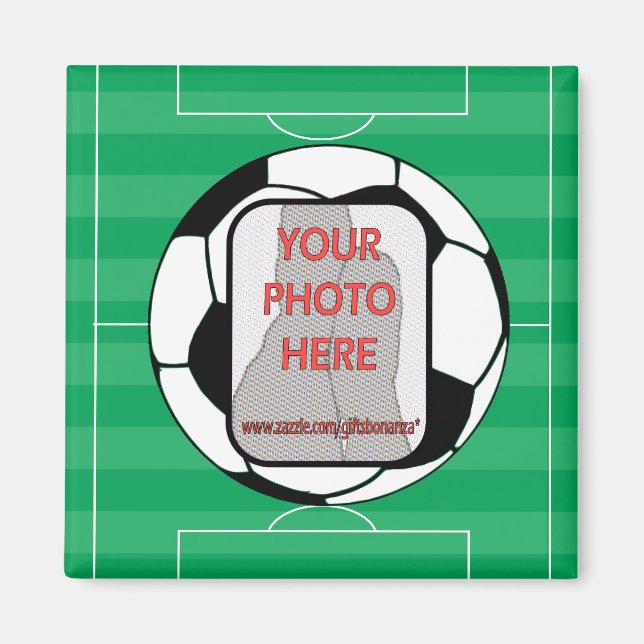 Aimant Boule de football photo personnalisable (Devant)