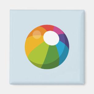 Aimant Boule de plage multicolore