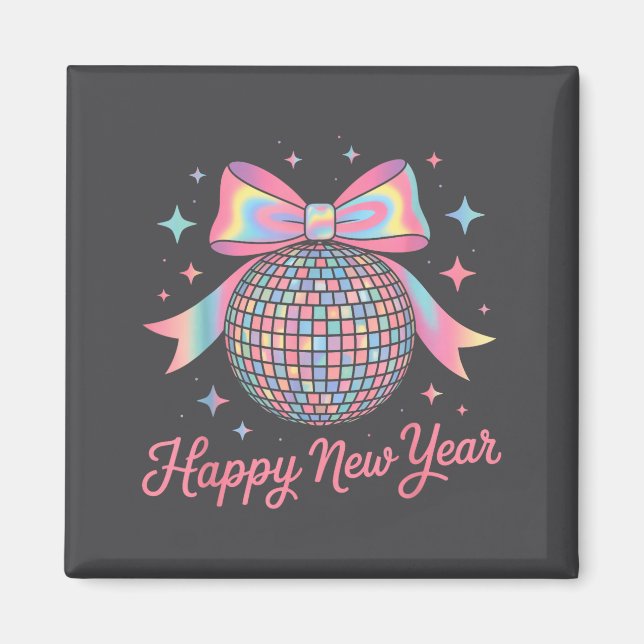 Aimant Boule disco luxe dorée Bonne année  (Devant)