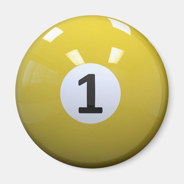 Aimant Boule Jaune N° 1 Billard (Devant)
