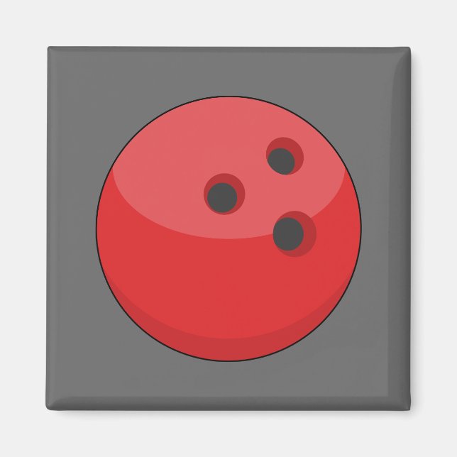 Aimant Boule rouge de Bowling (Devant)