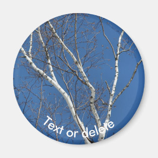 Aimant Bouleau papier blanc ciel bleu nature personnalisé