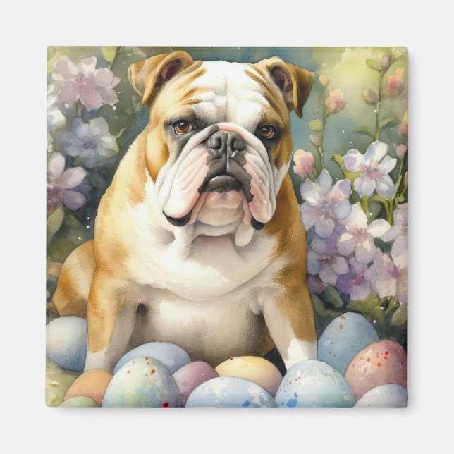 Aimant Bouledogue à Pâques (Devant)