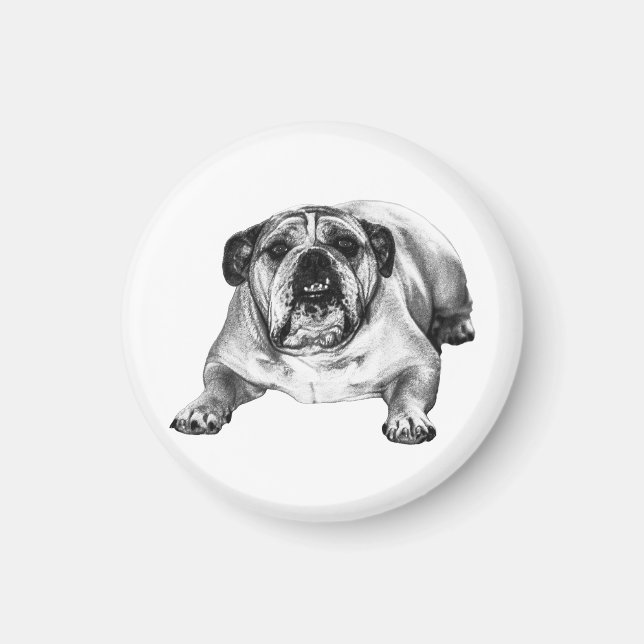 Aimant Bouledogue de vacances focalisé (Devant)