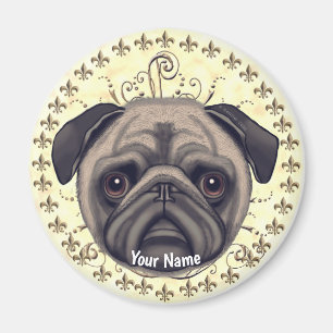 Aimant Bouledogue Fleur De Lis