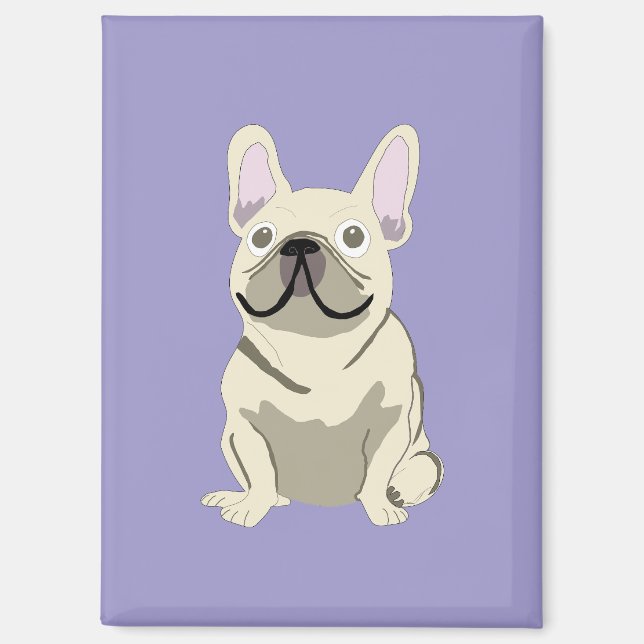 Aimant Bouledogue français crème,  (Recto)