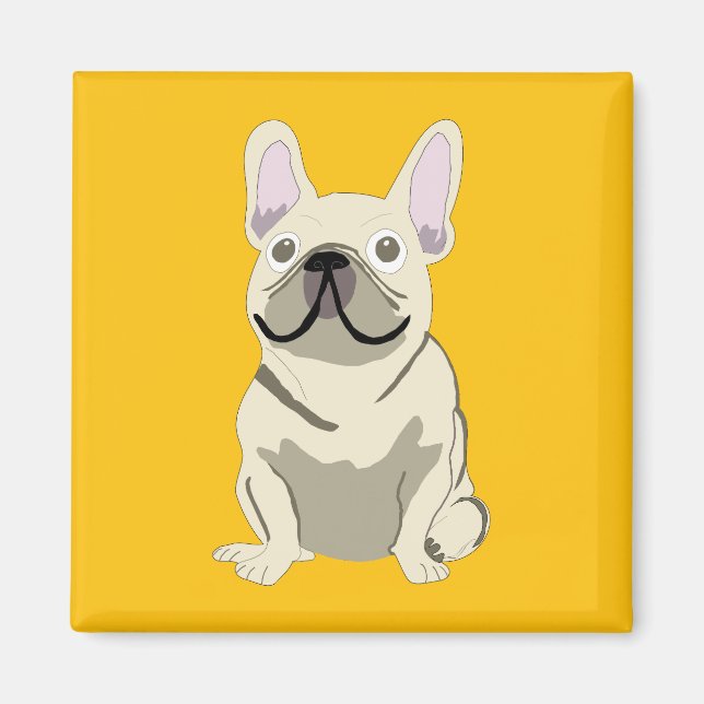Aimant Bouledogue français crème (Devant)