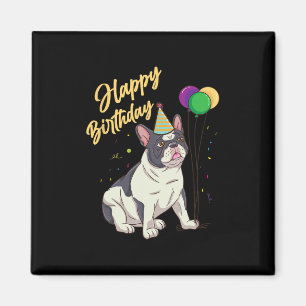 Aimant Bouledogue français d'anniversaire 