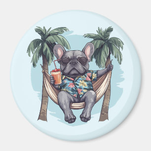 Aimant Bouledogue Français En Haut Hawaïen
