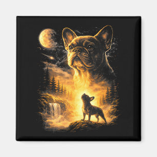 Aimant Bouledogue Français Hurlement à la Lune Mème 90s A