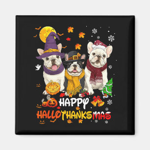 Aimant Bouledogue Français Joyeux Hallothanksmas Amoureux
