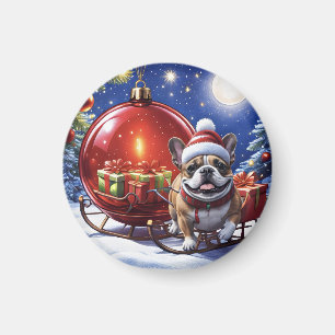 Aimant Bouledogue français Noël French Bulldog