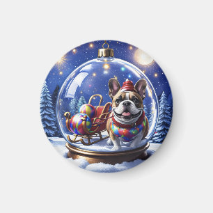 Aimant Bouledogue français Noël French Bulldog