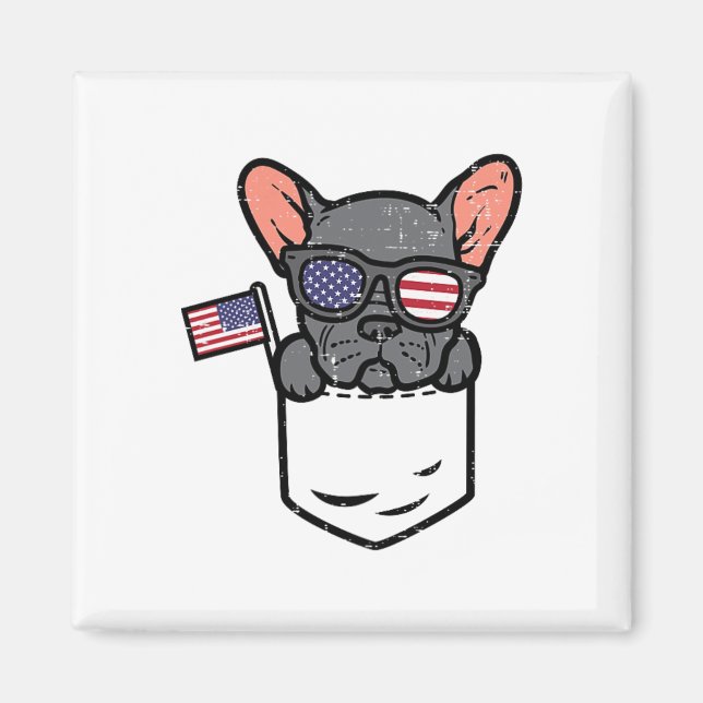 Aimant Bouledogue Français Pocket Frenchie Américain État (Devant)