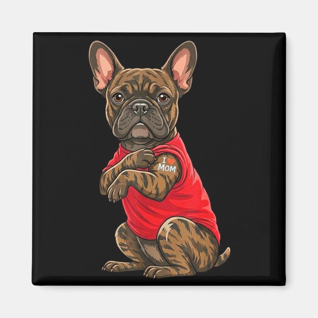 Aimant Bouledogue français présentant un bouledogue franç (Devant)