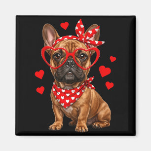 Aimant Bouledogue français Saint-Valentin Frenchie amoure