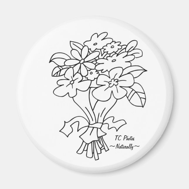 Aimant Bouquet avec logo (Devant)