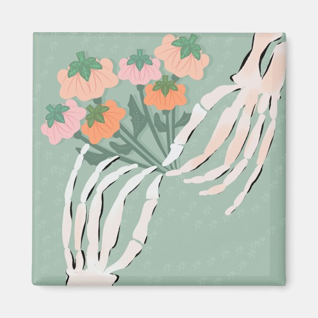 Aimant Bouquet de citrouilles squelettes Shower Mariage H (Devant)