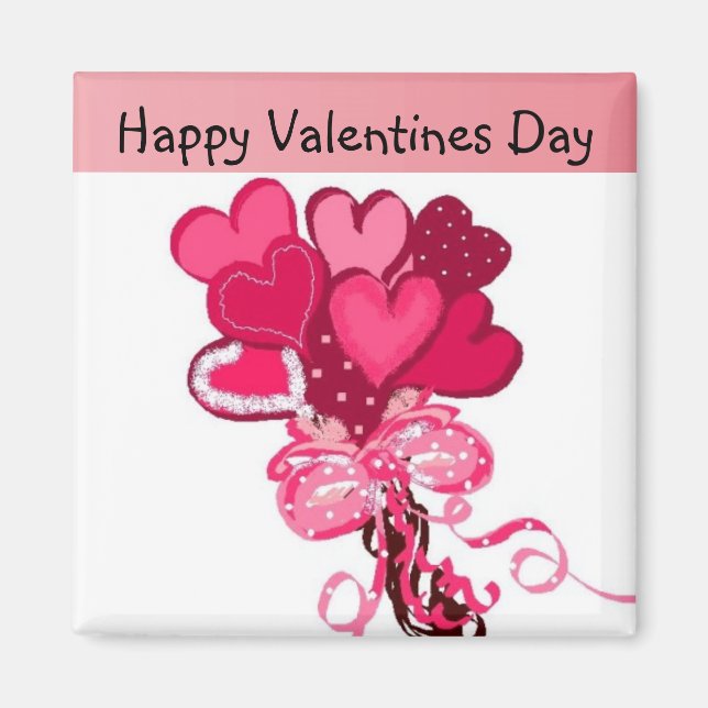 Aimant Bouquet de cœurs de la Saint-Valentin (Devant)