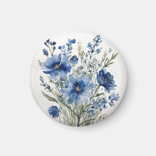 Aimant Bouquet de fleurs aquarelle élégante (Devant)