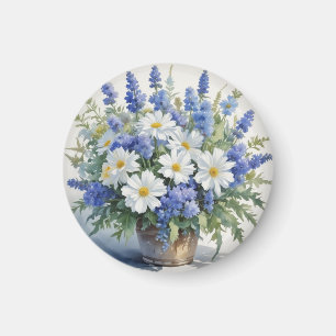 Aimant Bouquet de fleurs aquarelle élégante