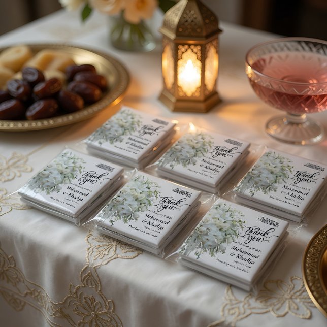 Aimant Bouquet de fleurs de mariage Merci Nikah Walima (Créateur téléchargé)