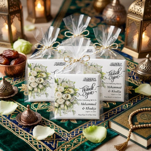 Aimant Bouquet de fleurs de mariage Merci Nikah Walima