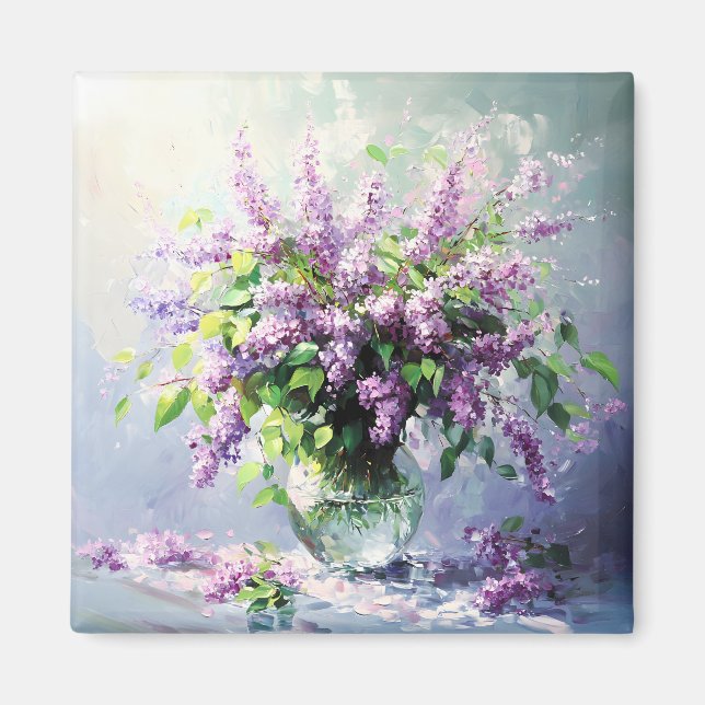 Aimant Bouquet de lilas en fleurs de lavande (Devant)