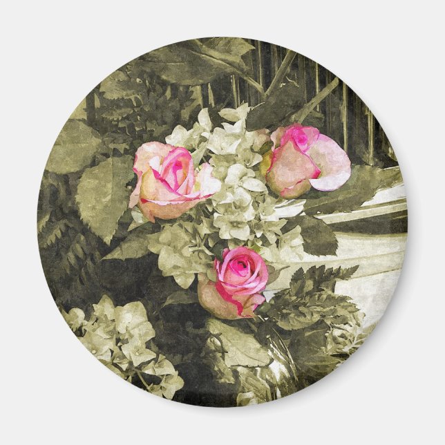 Aimant Bouquet de mariage vintage (Devant)