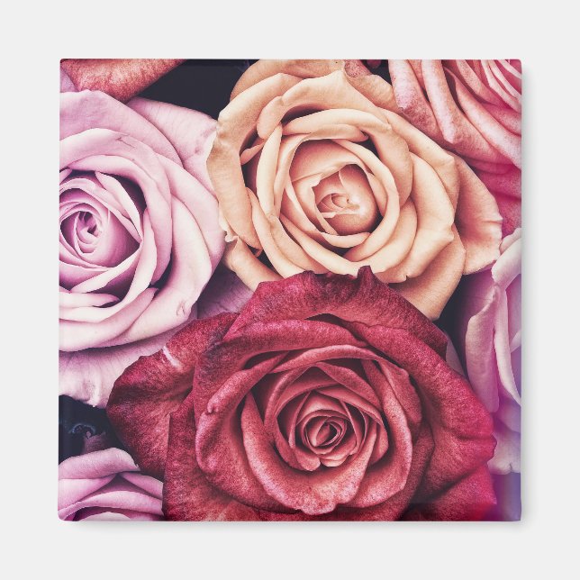 Aimant Bouquet de roses roses (Devant)