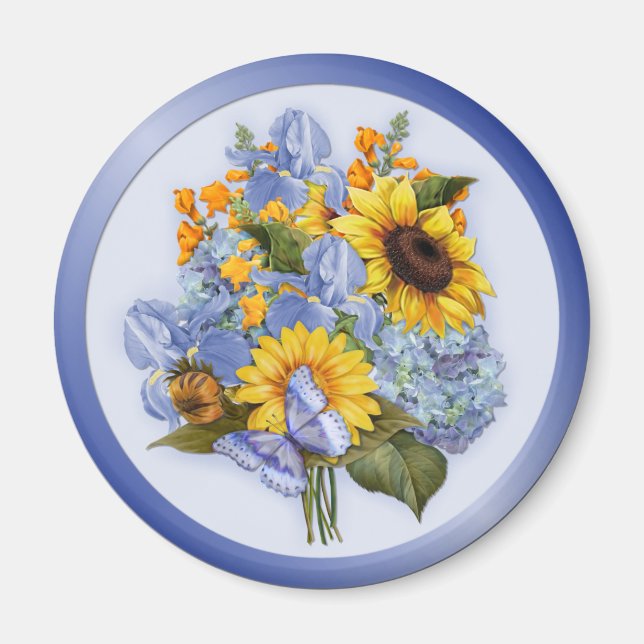 Aimant Bouquet de tournesol d'été (Devant)