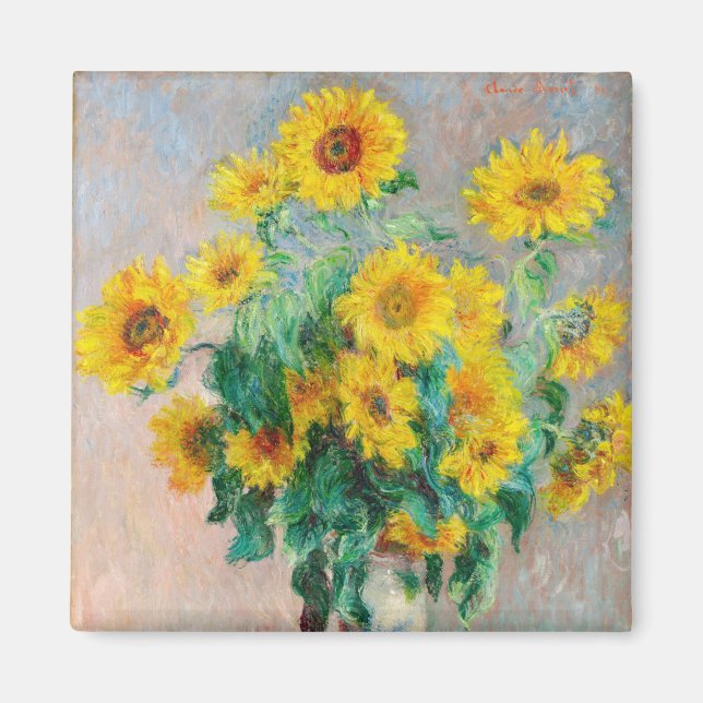 Aimant Bouquet de tournesols Claude Monet (Devant)