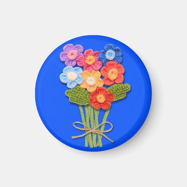 Aimant Bouquet Fleur Crochet, Amant Crochet, (Devant)