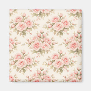 Aimant Bouquet floral de roses rose saumon