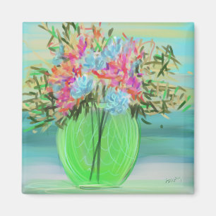 Aimant Bouquet Floral Vert Art original