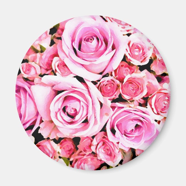 Aimant Bouquet rose (Devant)