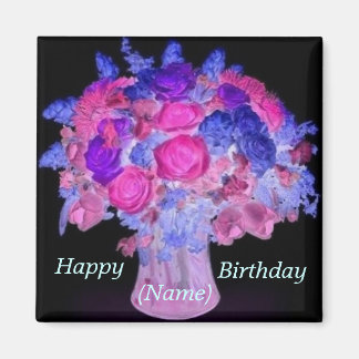 Aimant Bouquet rose Anniversaire